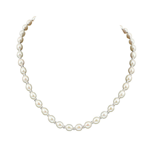 Lido Pearls White Freshwater Rice Pearl Necklace 0154 | H&H Jewellers
