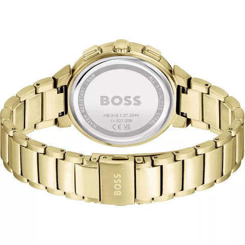 Boss Watches Ladies Gold Plated Crystal Set Watch 1502679