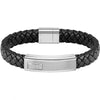 Boss Jewellery Mens Black Leather Bracelet 1580178M