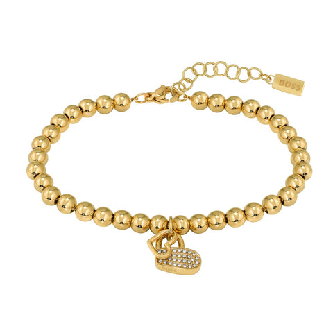 Hugo Boss Jewellery Ladies Gold Bead Bracelet 1580287