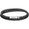 Boss Jewellery Mens Black Leather Bracelet 1580489M