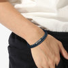 Boss Jewellery Mens Navy Blue Leather Bracelet 1580494M