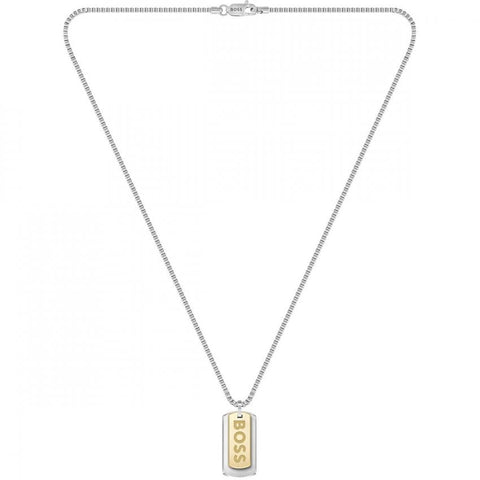 Boss Jewellery Mens Two Tone Dog Tag Necklace 1580576