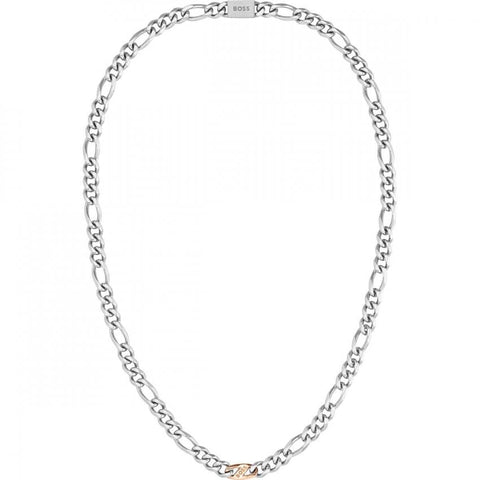 Boss Jewellery Ladies Stainless Steel Figaro Necklace 1580586