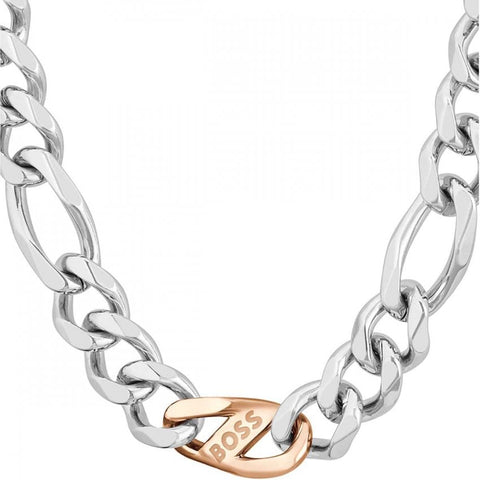 Boss Jewellery Ladies Stainless Steel Figaro Necklace 1580586