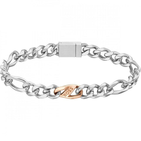 Boss Jewellery Ladies Stainless Steel Figaro Bracelet 1580613M