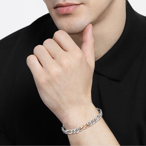 Boss Jewellery Ladies Stainless Steel Figaro Bracelet 1580613M | H&H