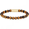 Boss Jewellery Mens Sphere Stones Tigers Eye Beaded Bracelet 1580661M