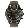 Sekonda Sports Day Date Mens Watch Black Dial Tan Strap 1651
