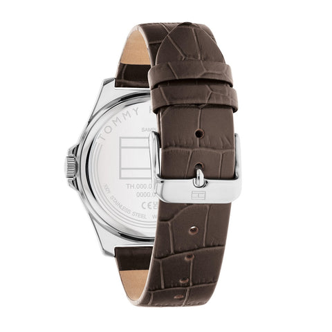 Tommy Hilfiger Mens Brown Leather Strap Watch 1710549