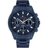 Tommy Hilfiger Mens Blue IP Stainless Steel Day Date Watch 1710652