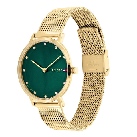 Tommy Hilfiger Gold Plated Green Dial Ladies Watch 1782668