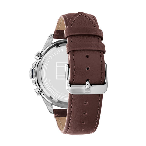 Tommy Hilfiger Mens Brown Leather Strap Watch 1791965