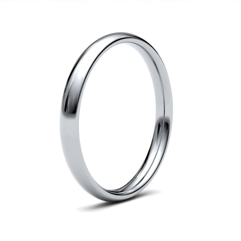 Platinum Traditional Court 2.5mm Medium Weight Polished Ladies Wedding Ring