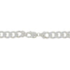 Sterling Silver Heavy Diamond Cut 121g Mens Curb Chain Necklace 22"