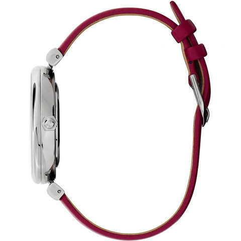 Olivia Burton Minima Bee Ladies Cranberry Leather Strap Watch 24000098