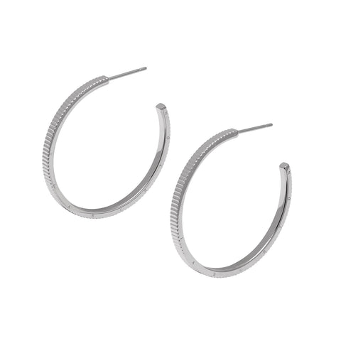 Olivia Burton Classic Linear Silver Hoop Earrings 24100010