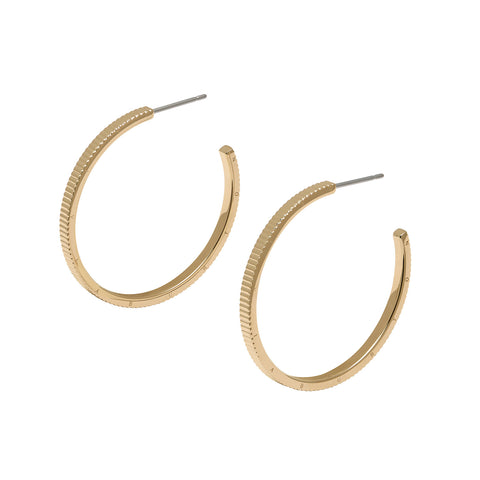 Olivia Burton Classic Linear Gold Hoop Earrings 24100011