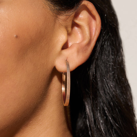Olivia Burton Classic Linear Carnation Gold Hoop Earrings 24100012