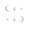 Olivia Burton Silver Celestial Stud Earrings Set 24100063