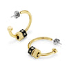 Olivia Burton Signature Black and Gold Plated Bead Charm Hoop Earrings 24100451