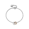 Olivia Burton Kindred Interlink Heart Silver & Rose Gold Plated Bracelet 24100554