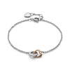 Olivia Burton Kindred Interlink Heart Silver & Rose Gold Plated Bracelet 24100554
