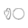 Olivia Burton Kindred Interlink Heart Silver Tone Hoop Earrings 24100555