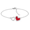 Tommy Hilfiger Crystal and Red Enamel Hearts Bracelet 2780745