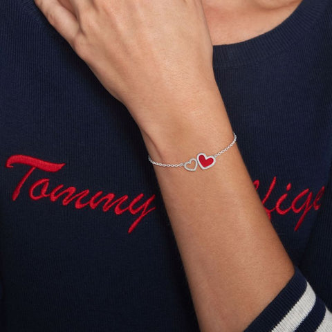 Tommy Hilfiger Red Enamel Heart Bracelet 2780745