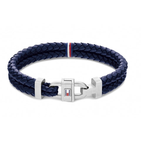 Tommy Hilfiger Mens Braided Double Layer Leather Bracelet 2790362