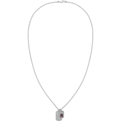 Tommy Hilfiger Mens TH Monogram Double Dog Tag Necklace 2790465