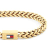 Tommy Hilfiger Braided Metal Gold Plated Mens Bracelet 2790648