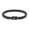 Tommy Hilfiger Braided Metal Black IP Mens Bracelet 2790649