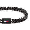 Tommy Hilfiger Braided Metal Black IP Mens Bracelet 2790649