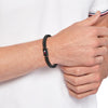 Tommy Hilfiger Braided Metal Black IP Mens Bracelet 2790649