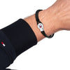 Tommy Hilfiger Bruce Braided Black Leather Mens Bracelet 2790654