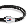 Tommy Hilfiger Bruce Braided Black Leather Mens Bracelet 2790654