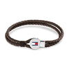 Tommy Hilfiger Bruce Braided Brown Leather Mens Bracelet 2790655