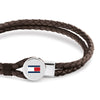 Tommy Hilfiger Bruce Braided Brown Leather Mens Bracelet 2790655