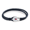 Tommy Hilfiger Bruce Braided Blue Leather Mens Bracelet 2790656