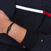 Tommy Hilfiger Nautical Black Leather Mens Bracelet 2790693
