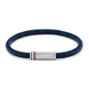 Tommy Hilfiger Blue Cord Leather Mens Bracelet 2790702