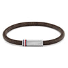 Tommy Hilfiger Brown Cord Leather Mens Bracelet 2790703