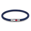 Tommy Hilfiger Adjustable Barrel Blue Braided Mens Bracelet 2790740
