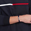 Tommy Hilfiger Adjustable Barrel Blue Braided Mens Bracelet 2790740