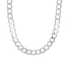 Sterling Silver Diamond Cut Flat Mens Solid Curb Chain Necklace 20" | H&H