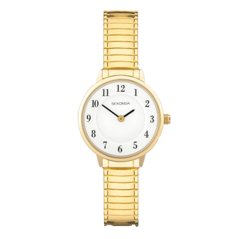 Sekonda Ladies Classic Easy Reader Gold Plated Expander Watch 30132