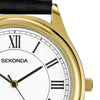 Sekonda Evans Classic Black Leather Strap Men's Watch 30250