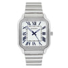 Silver Sekonda watch with a white face and Roman numeral hour markers on a white background